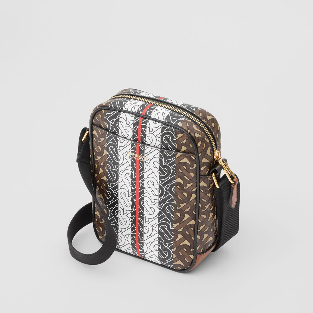 Burberry Monogram Stripe Print E-canvas Crossbody Bag 80235731: Image 2