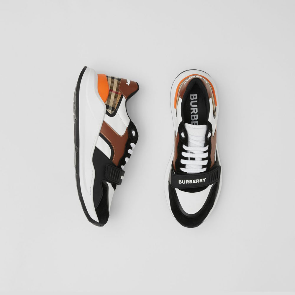 Burberry Leather Suede and Vintage Check Sneakers 80402151: Image 2