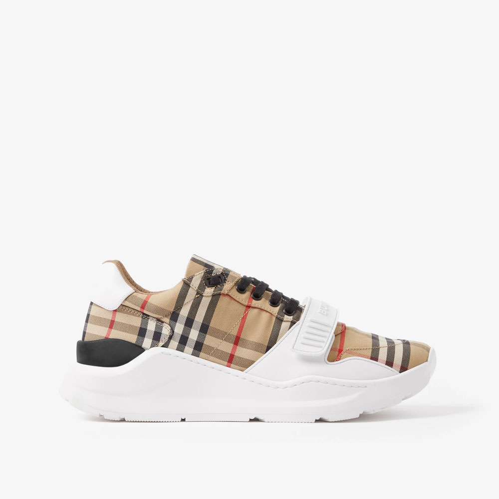 Burberry Check Suede and Leather Sneakers 80485771: Image 1