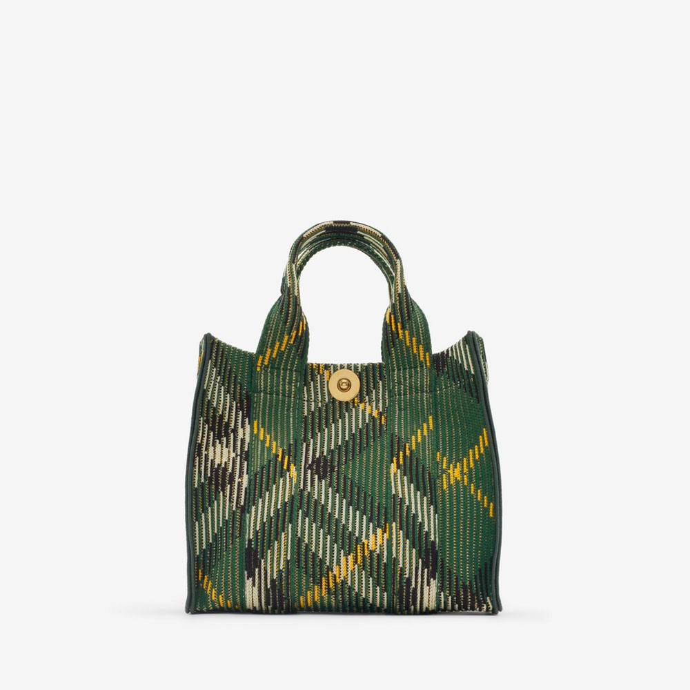 Burberry Mini Check Knitted Tote in Ivy 80957851: Image 1