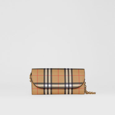 Burberry Vintage Check and Leather Wallet with Chain 40732201