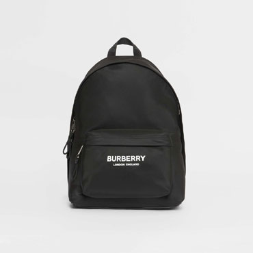 Burberry Logo Print Nylon Backpack in Black 80161091