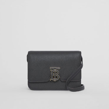 Burberry Grainy Leather Small TB Bag in Black 80491221