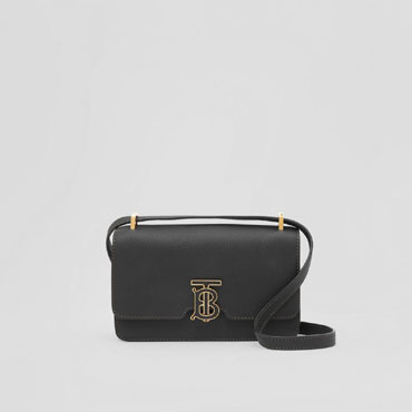 Burberry Grainy Leather Mini TB Bag in Black 80631251