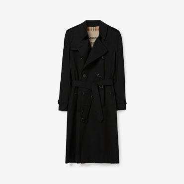 Burberry Long Kensington Heritage Trench Coat in Black 80793841