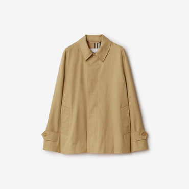 Burberry Short Gabardine Car Coat in Flax 80931311