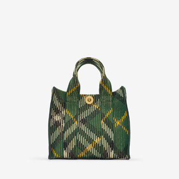 Burberry Mini Check Knitted Tote in Ivy 80957851