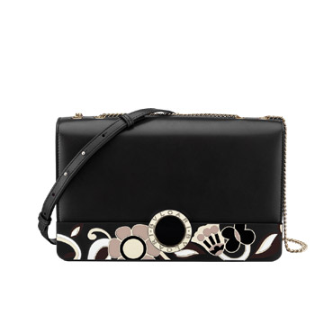 Flap cover Bulgari Bulgari Signature Bag in black calf leather 282559