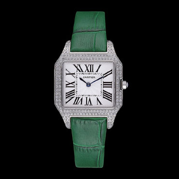 Cartier Santos 100 Diamond Silver Bezel CTR6068