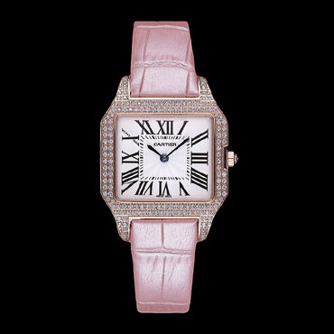 Cartier Santos 100 Diamond Rose Gold Bezel CTR6069