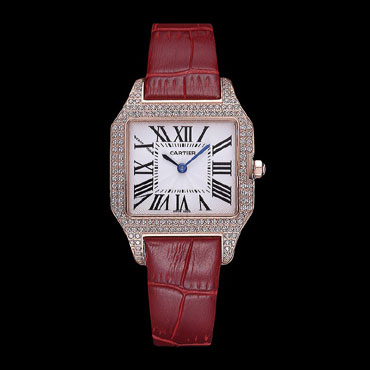 Cartier Santos 100 Diamond Rose Gold Bezel CTR6070