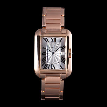 Cartier Tank Anglaise 36mm White Dial Rose Gold Case And Bracelet CTR6095