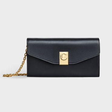 Celine C Wallet on Chain in Smooth calfskin 10B903BQ8 38NO