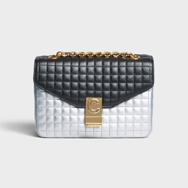 Celine Medium C Bag in Bicolour Laminated Quilted Calf 187253BFF 36SB