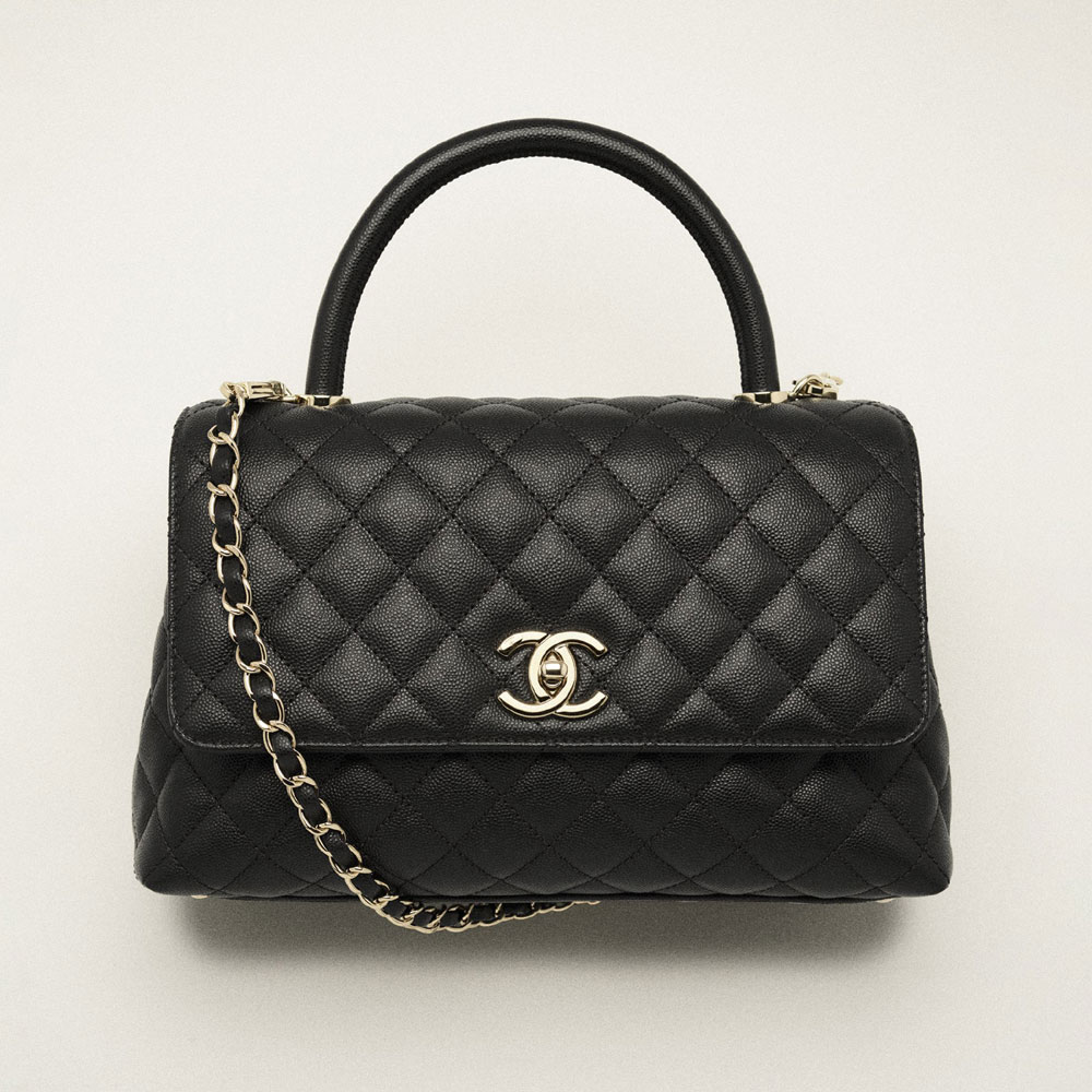 Chanel Large Flap Bag Grained Calfskin Gold A92991 B05061 94305: Image 1