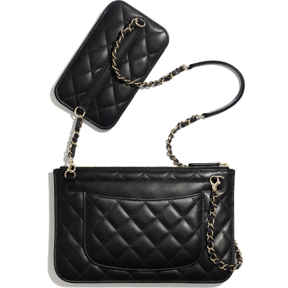 Chanel Lambskin Black Clutch with Chain AP1193 B02792 94305: Image 2