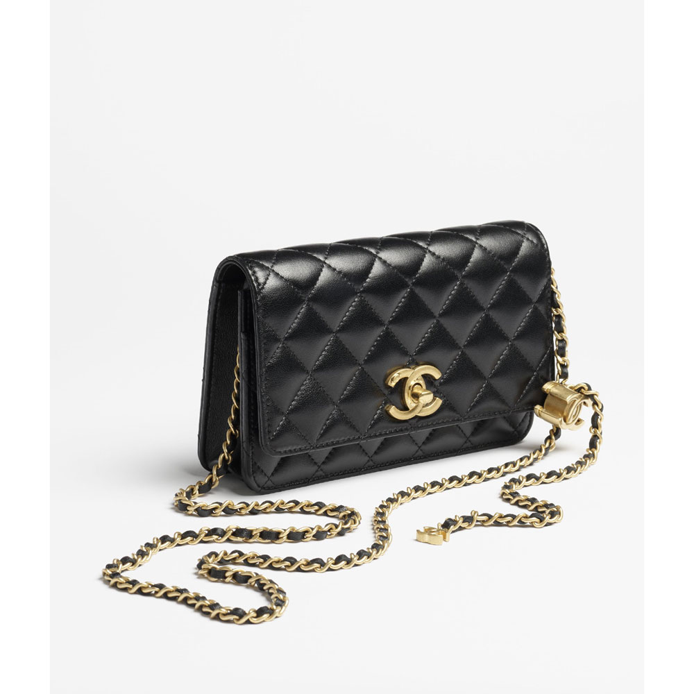 Chanel Wallet on chain in black AP3938 B21572 94305: Image 2