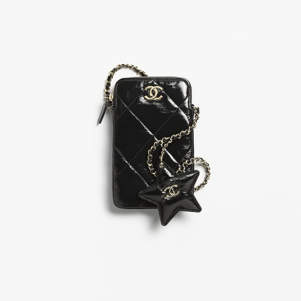 Chanel Phone holder with chain in black AP4777 B21296 94305: Image 1