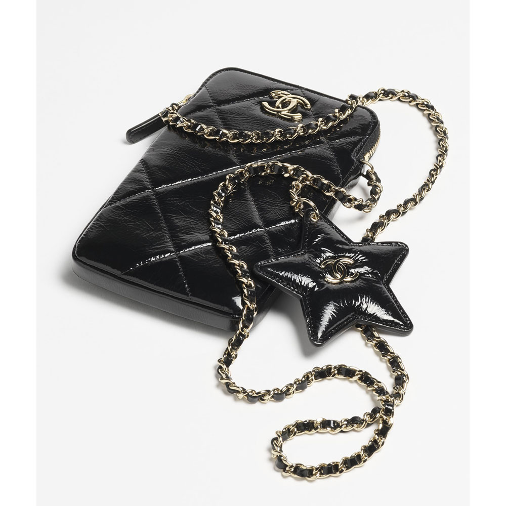 Chanel Phone holder with chain in black AP4777 B21296 94305: Image 2