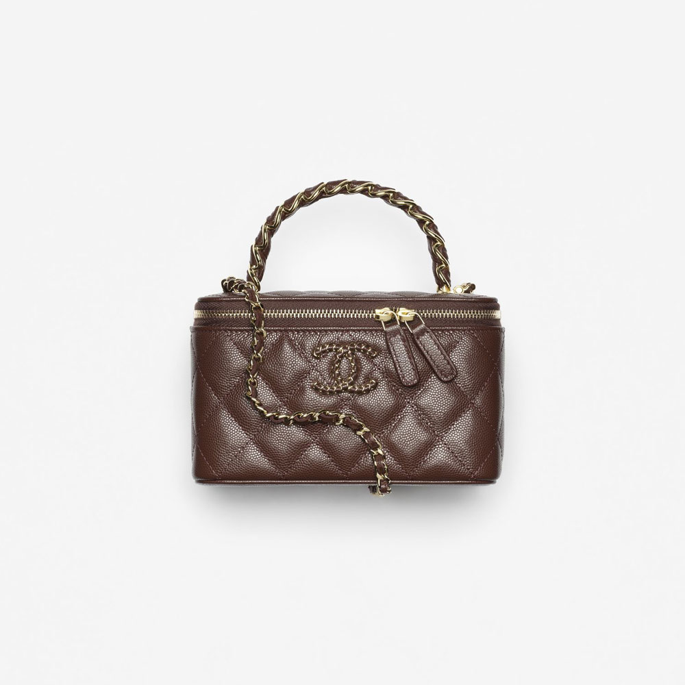 Chanel Long vanity with chain in dark brown AP4872 B22044 U3661: Image 1