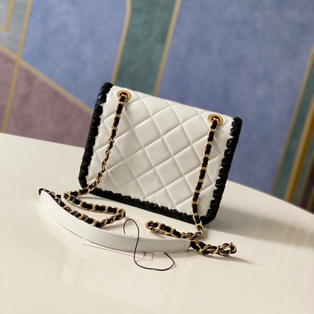 Chanel Mini flap bag Lambskin braided calfskin gold metal AS2495 B23328 U7401: Image 4