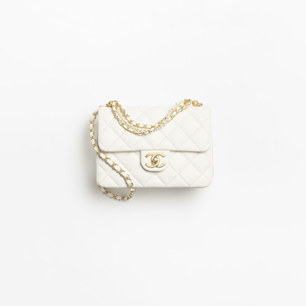 Chanel Mini flap bag in ecru AS4384 B15773 U3527: Image 1