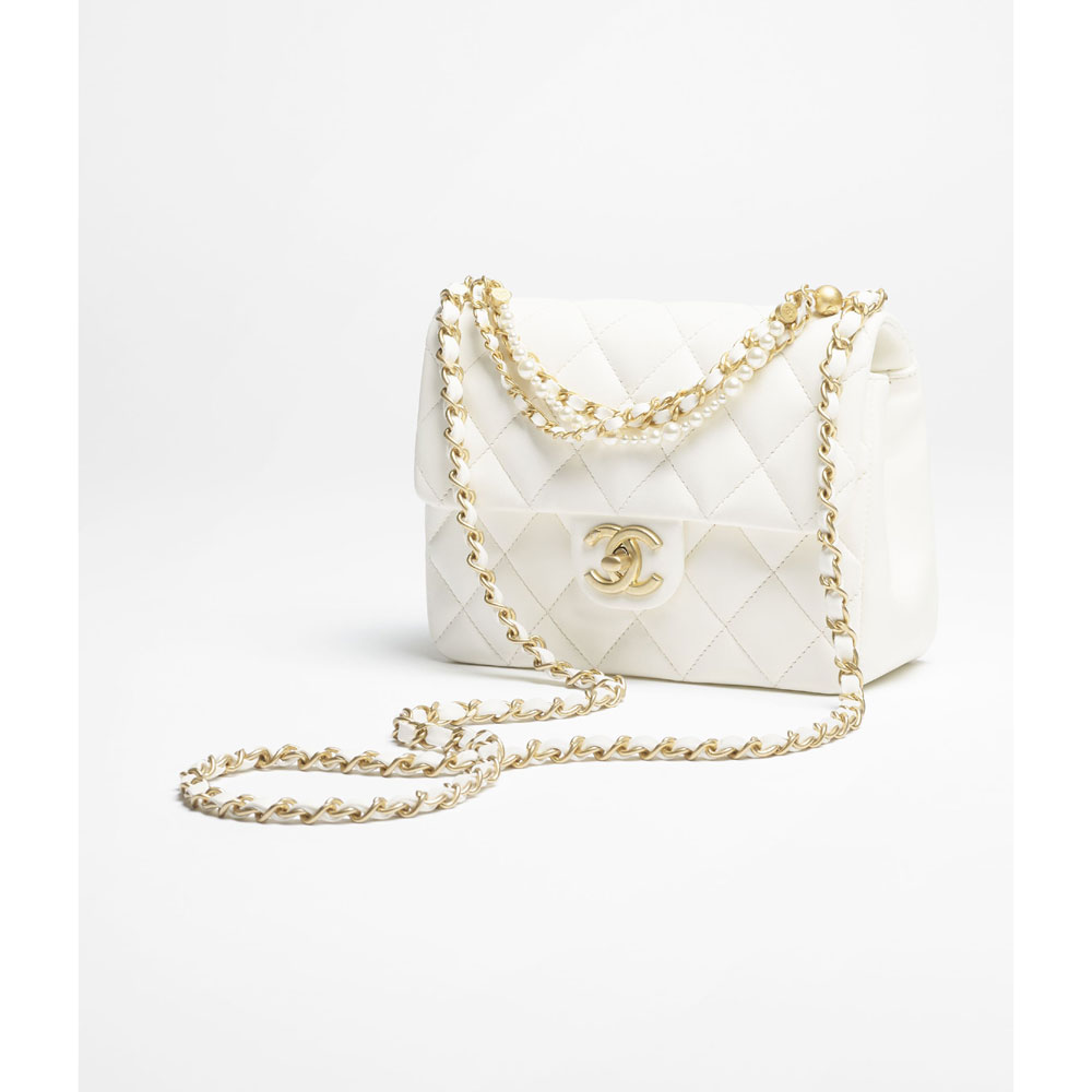 Chanel Mini flap bag in ecru AS4384 B15773 U3527: Image 2