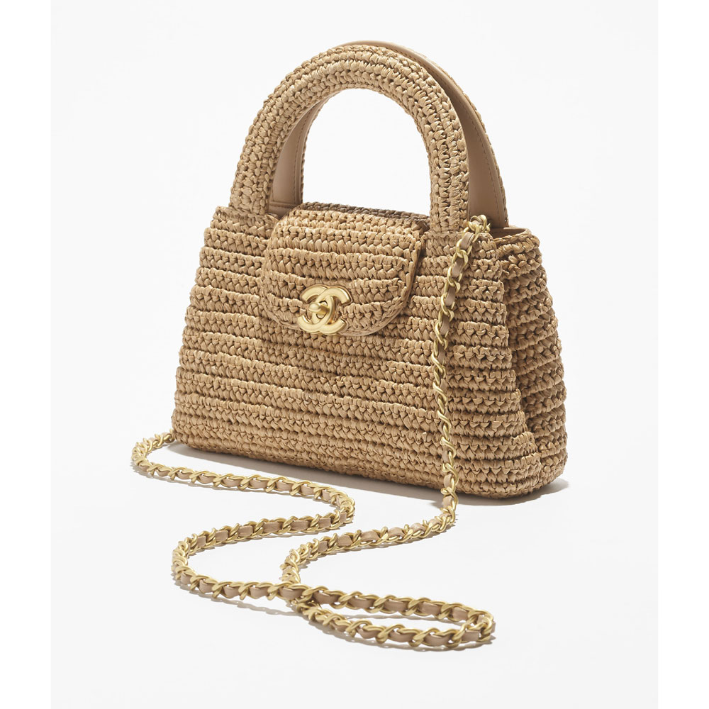 Chanel Mini shopping bag in dark beige AS4416 B22677 U5552: Image 2