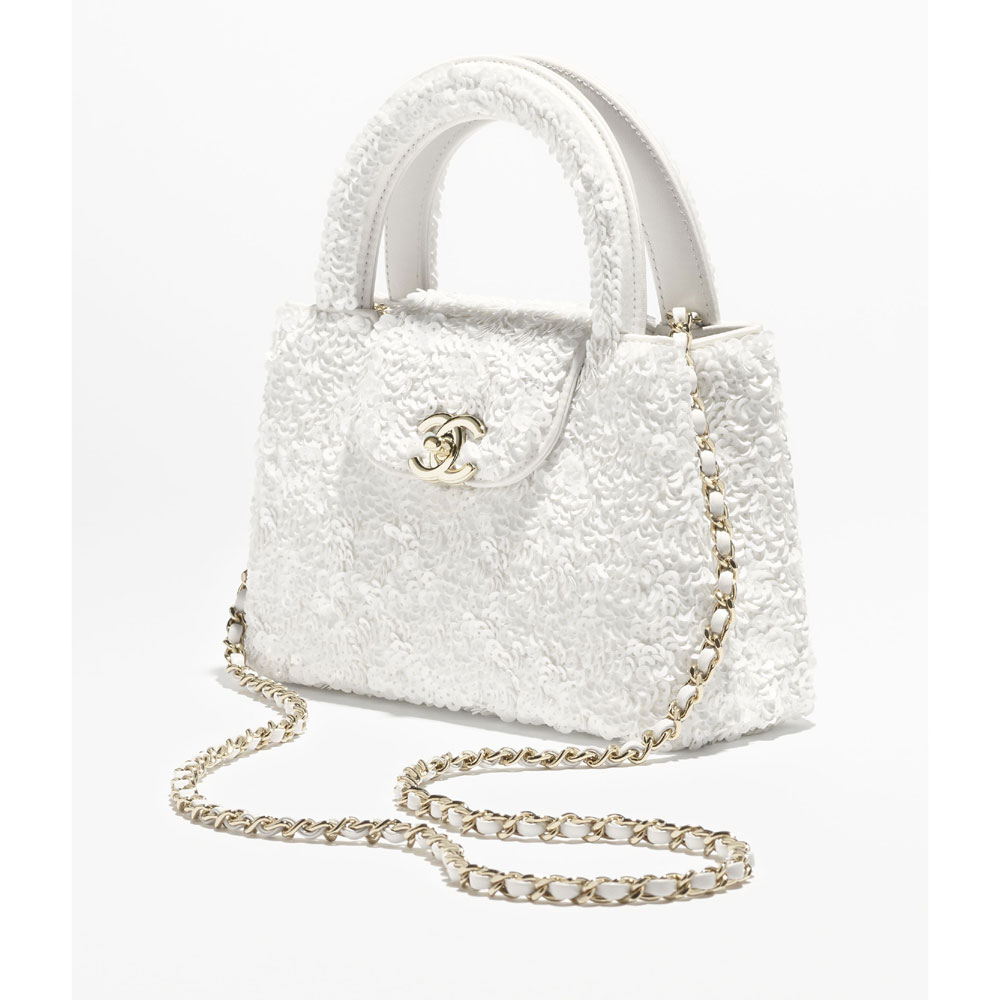 Chanel Mini shopping bag in white AS4416 B22757 10601: Image 2
