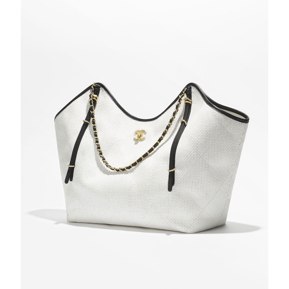 Chanel Maxi shopping bag in white black AS5463 B22594 U5557: Image 2