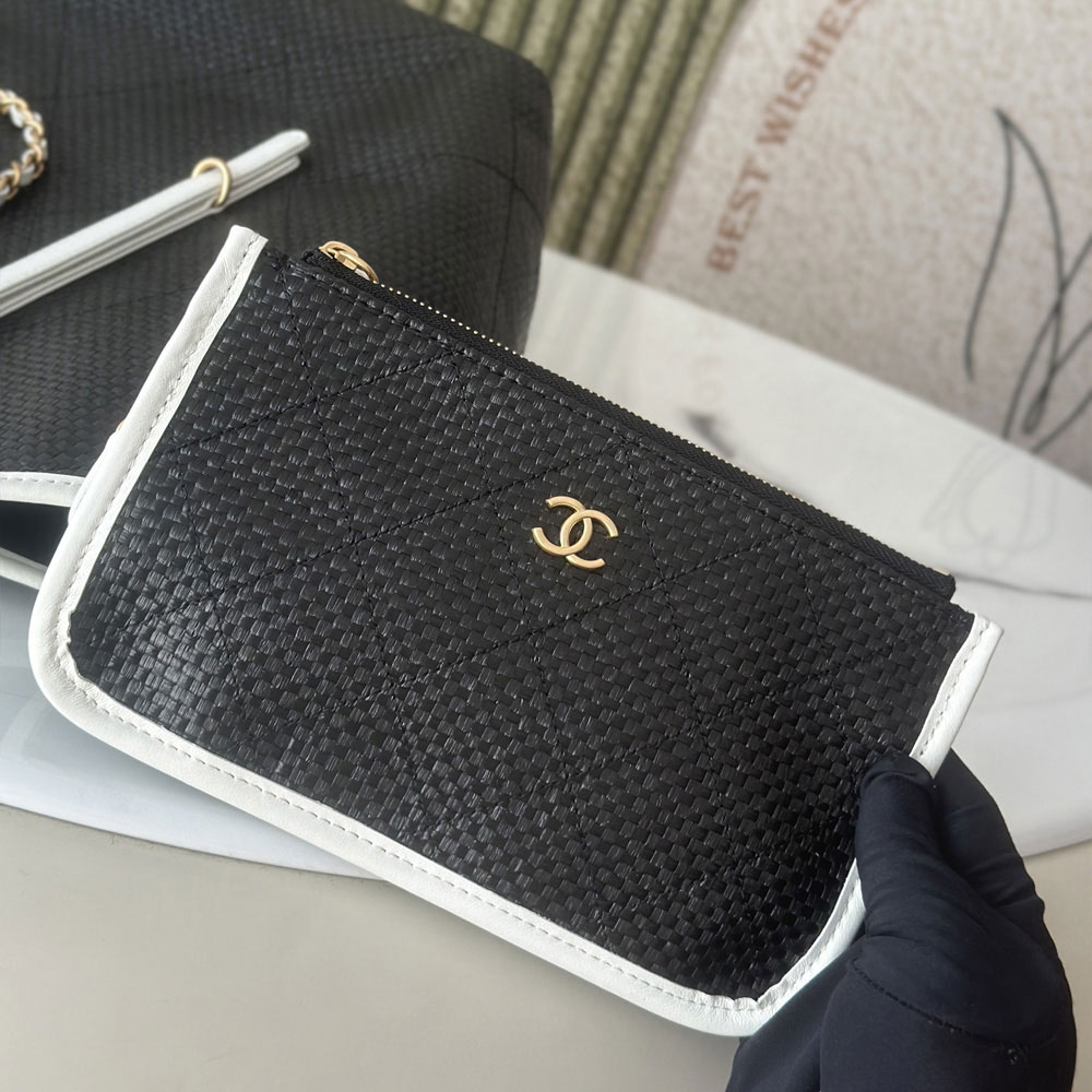 Chanel Maxi shopping bag Braided raffia calfskin gold metal AS5463 B22594 U5559: Image 5