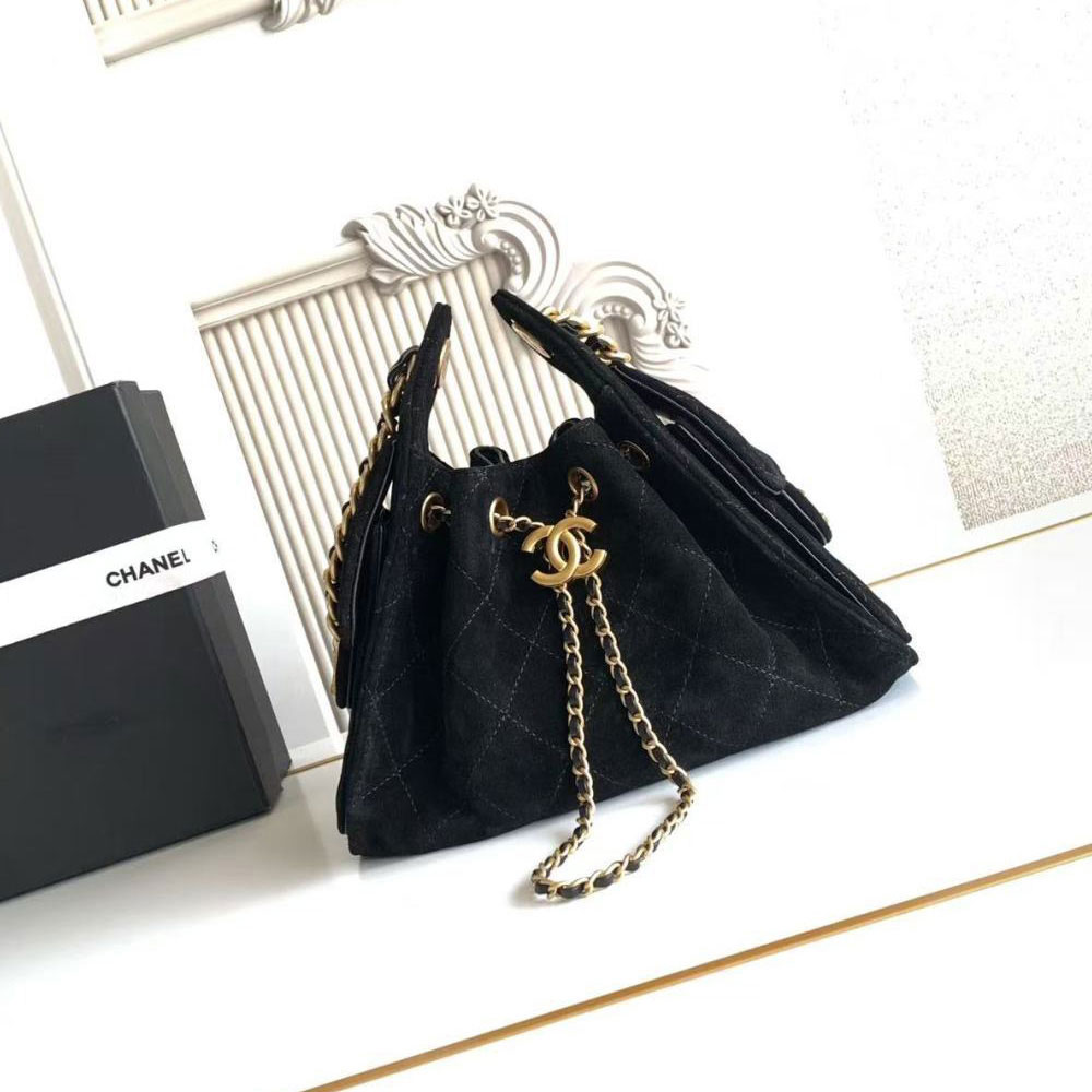 Chanel 25 mini handbag Suede calfskin gold metal AS5631 B18799 94035: Image 1