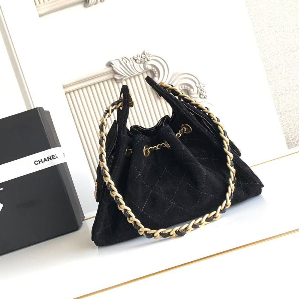 Chanel 25 mini handbag Suede calfskin gold metal AS5631 B18799 94035: Image 2