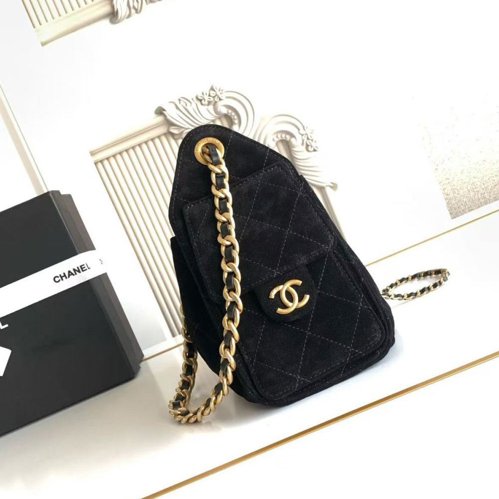 Chanel 25 mini handbag Suede calfskin gold metal AS5631 B18799 94035: Image 3