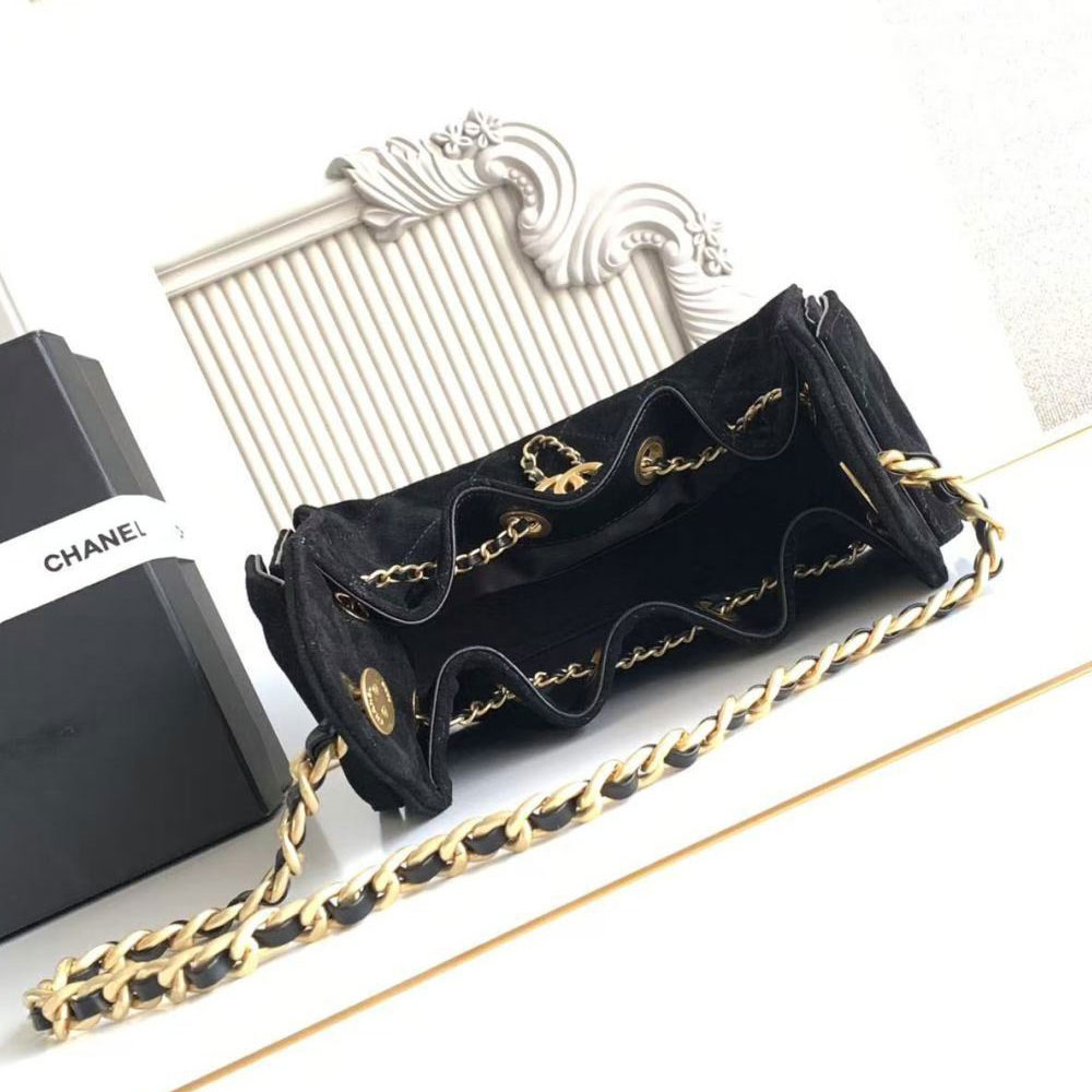 Chanel 25 mini handbag Suede calfskin gold metal AS5631 B18799 94035: Image 4