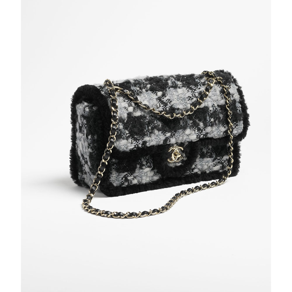 Chanel Large flap bag in black gray AS5686 B21394 U3546: Image 2