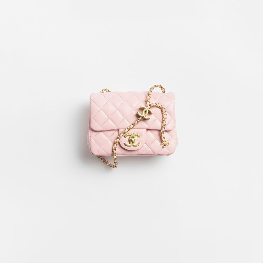 Chanel Mini flap bag in light pink AS5758 B21572 U2360: Image 1