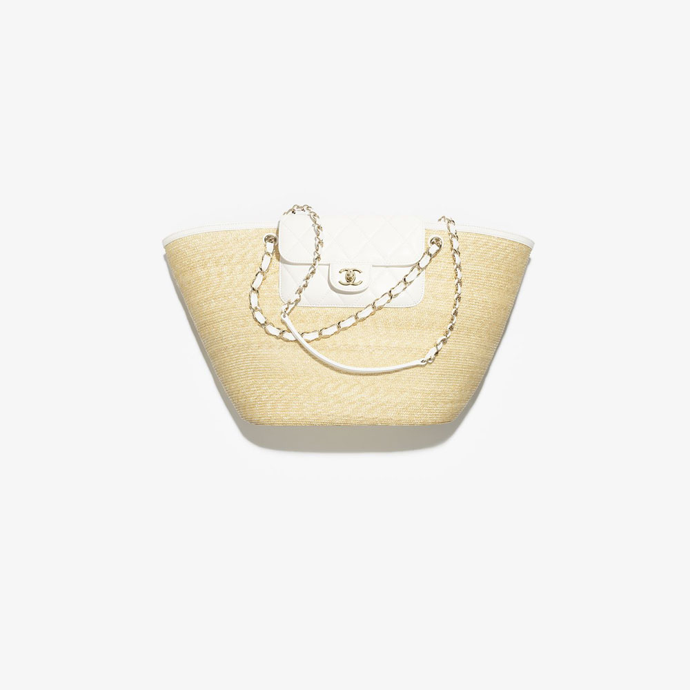 Chanel Large shopping bag in beige white AS5952 B22647 U6022: Image 1