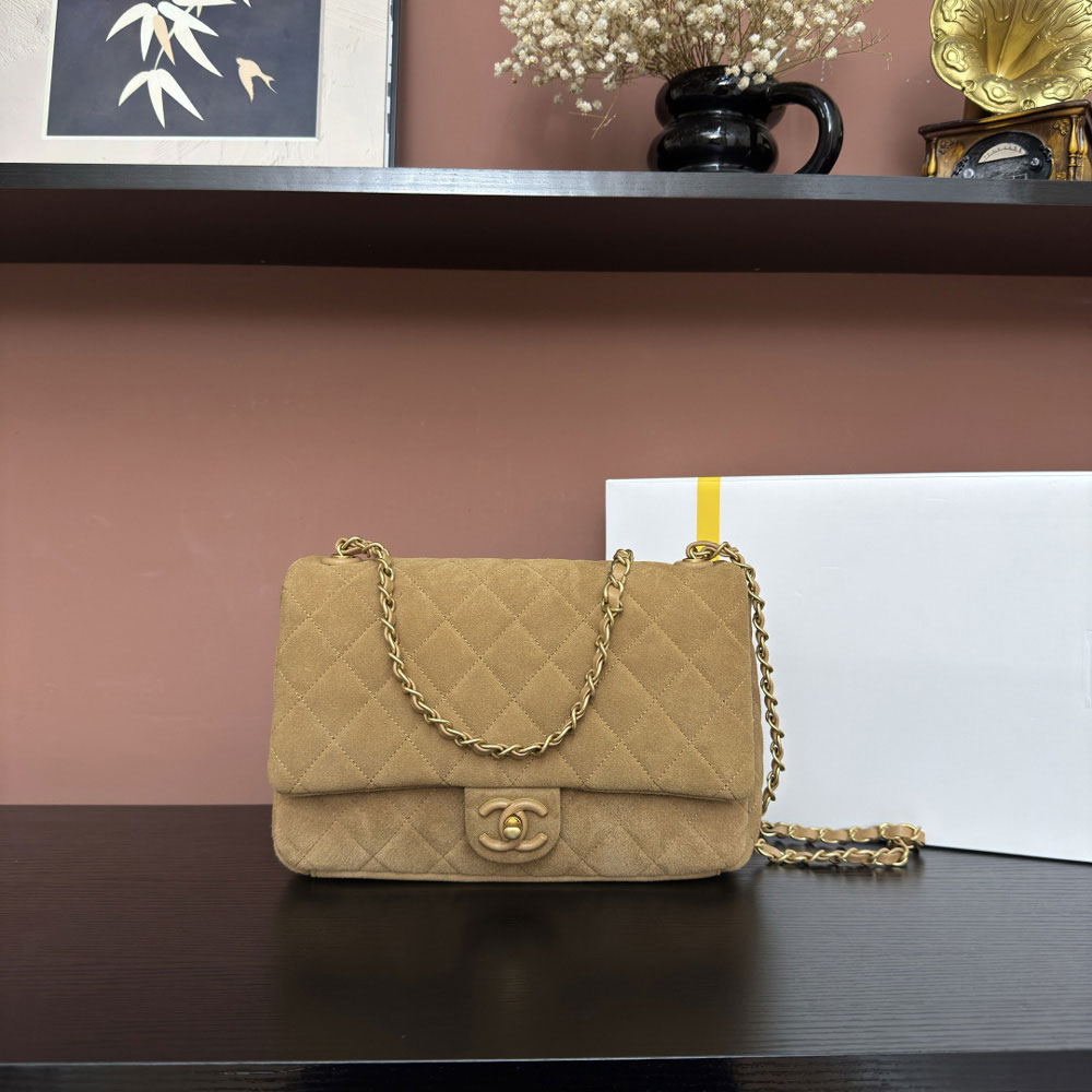 Chanel Flap bag Suede calfskin lambskin gold-tone metal AS5987 B22723 U5319: Image 1