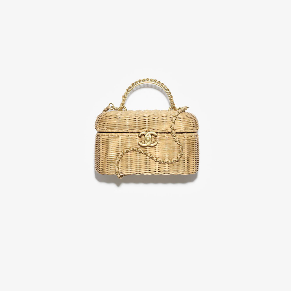 Chanel Vanity case Braided rattan in beige AS5993 B22726 NG121: Image 1