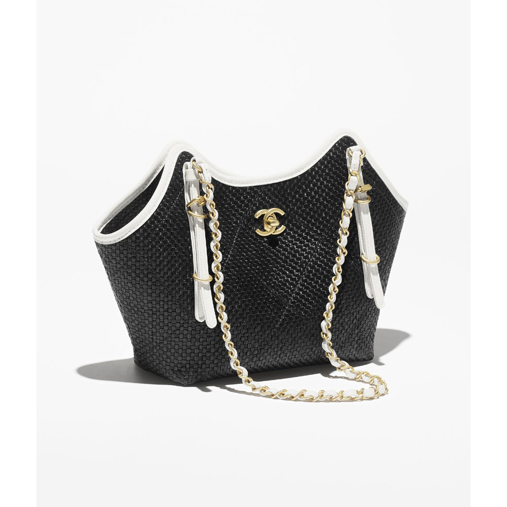 Chanel Small shopping bag in black white AS6015 B22594 U5559: Image 2