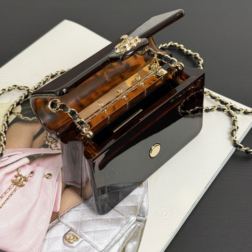 Chanel Mini evening bag Plexi gold-tone metal AS6020 B23041 U6261: Image 5