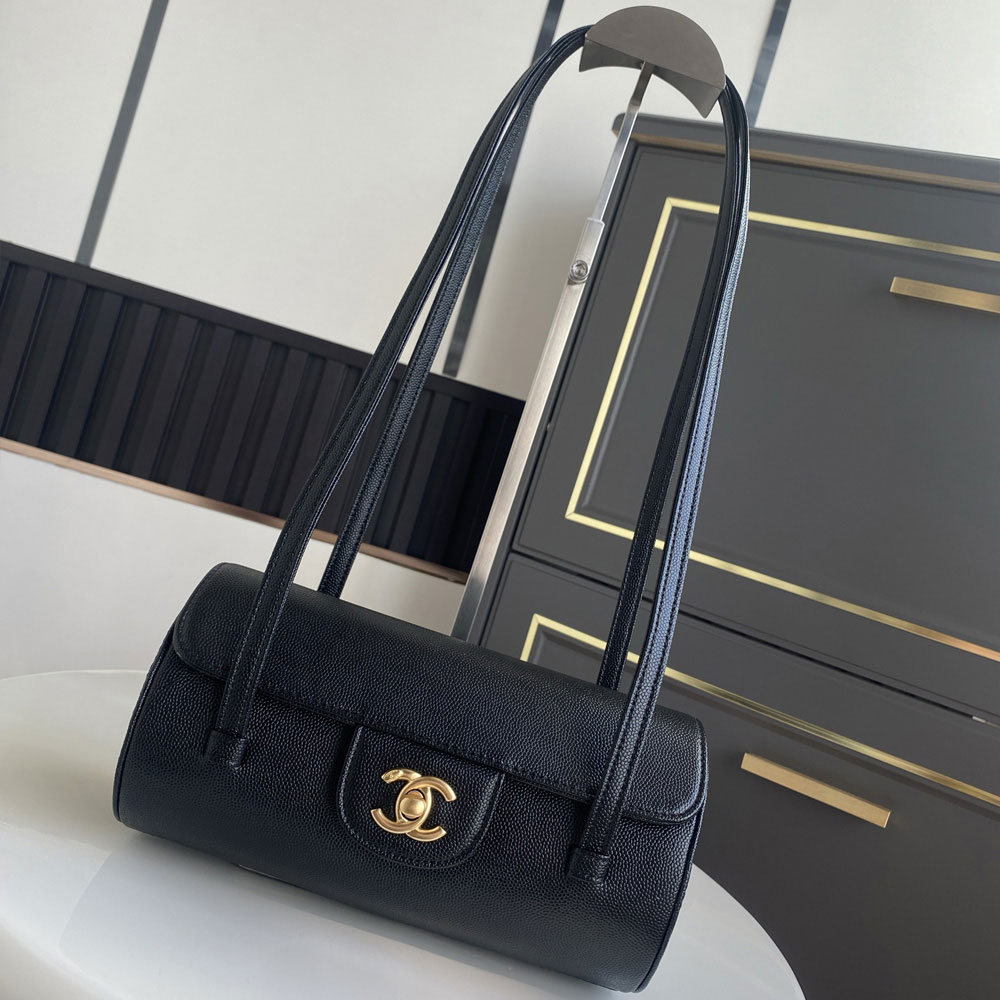 Chanel Small bowling bag Grained shiny calfskin gold metal AS6143 B23483 94035: Image 1