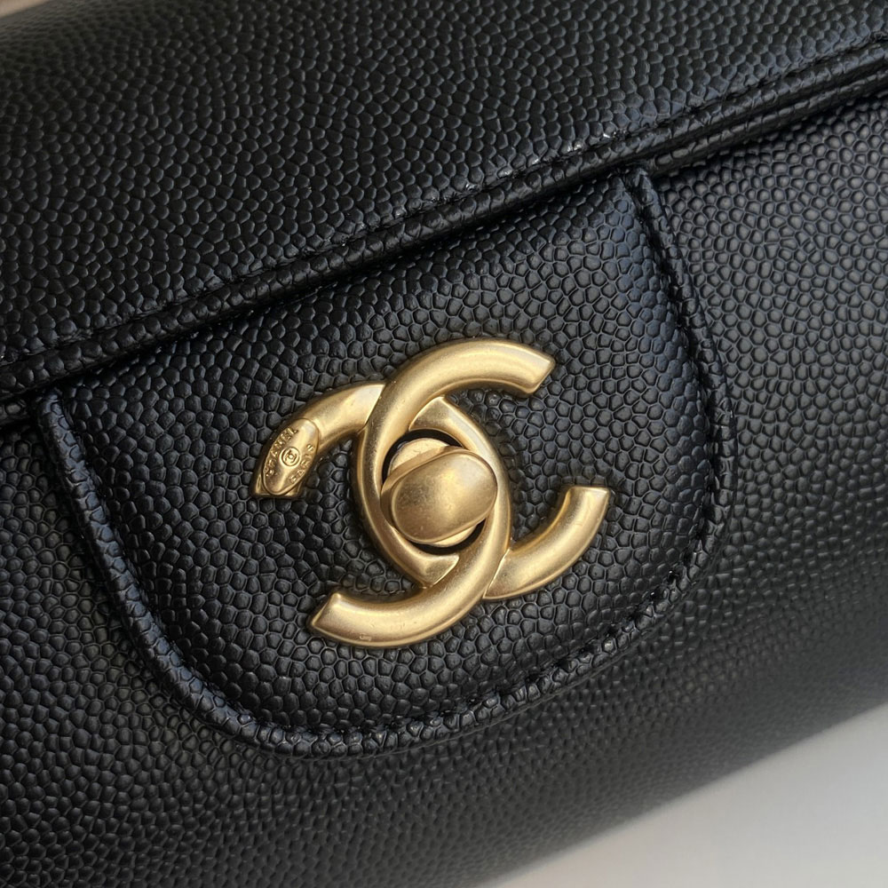 Chanel Small bowling bag Grained shiny calfskin gold metal AS6143 B23483 94035: Image 3