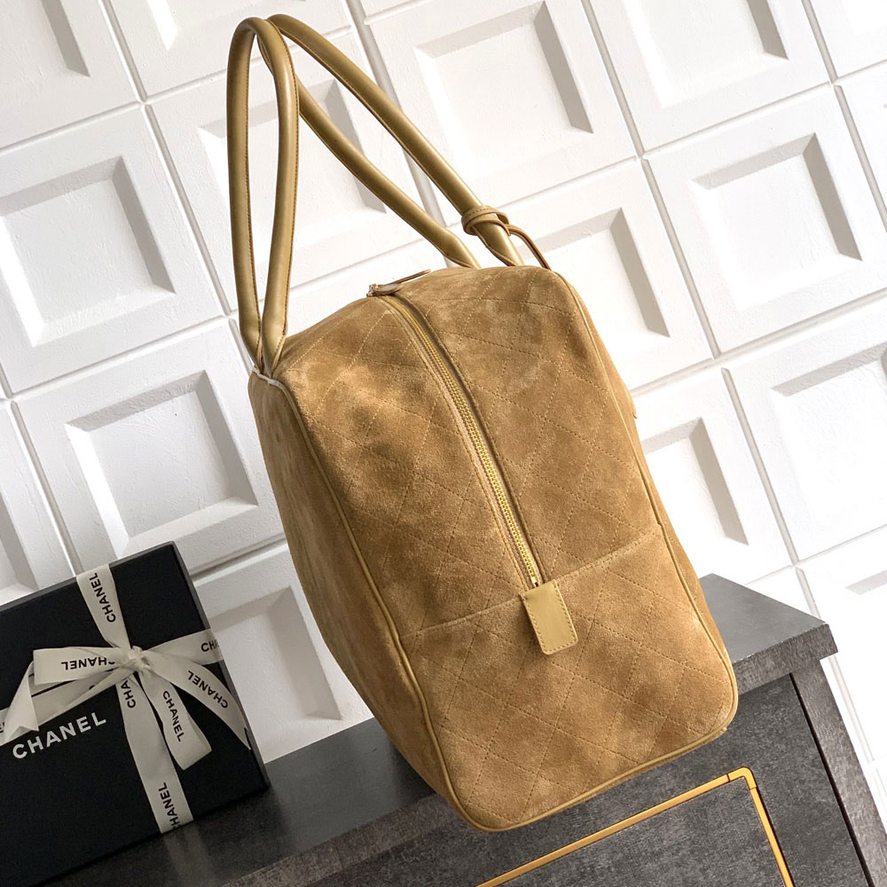 Chanel Maxi bowling bag Suede calfskin calfskin gold metal AS6212 B24074 U9390: Image 2