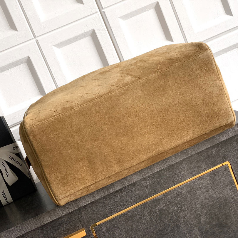 Chanel Maxi bowling bag Suede calfskin calfskin gold metal AS6212 B24074 U9390: Image 3