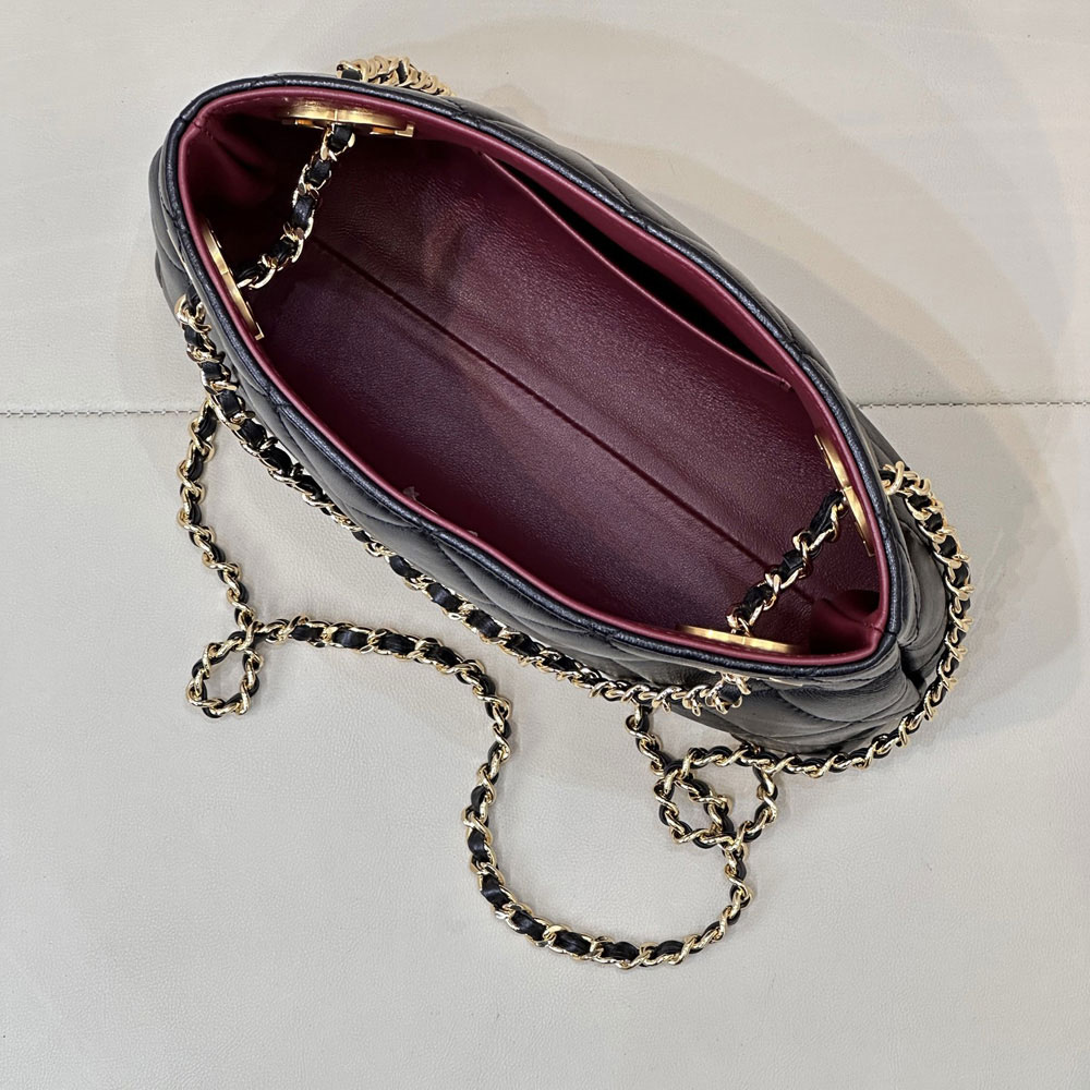 Chanel Small shopping bag Black Lambskin gold-tone AS6248 B24030 94035: Image 4