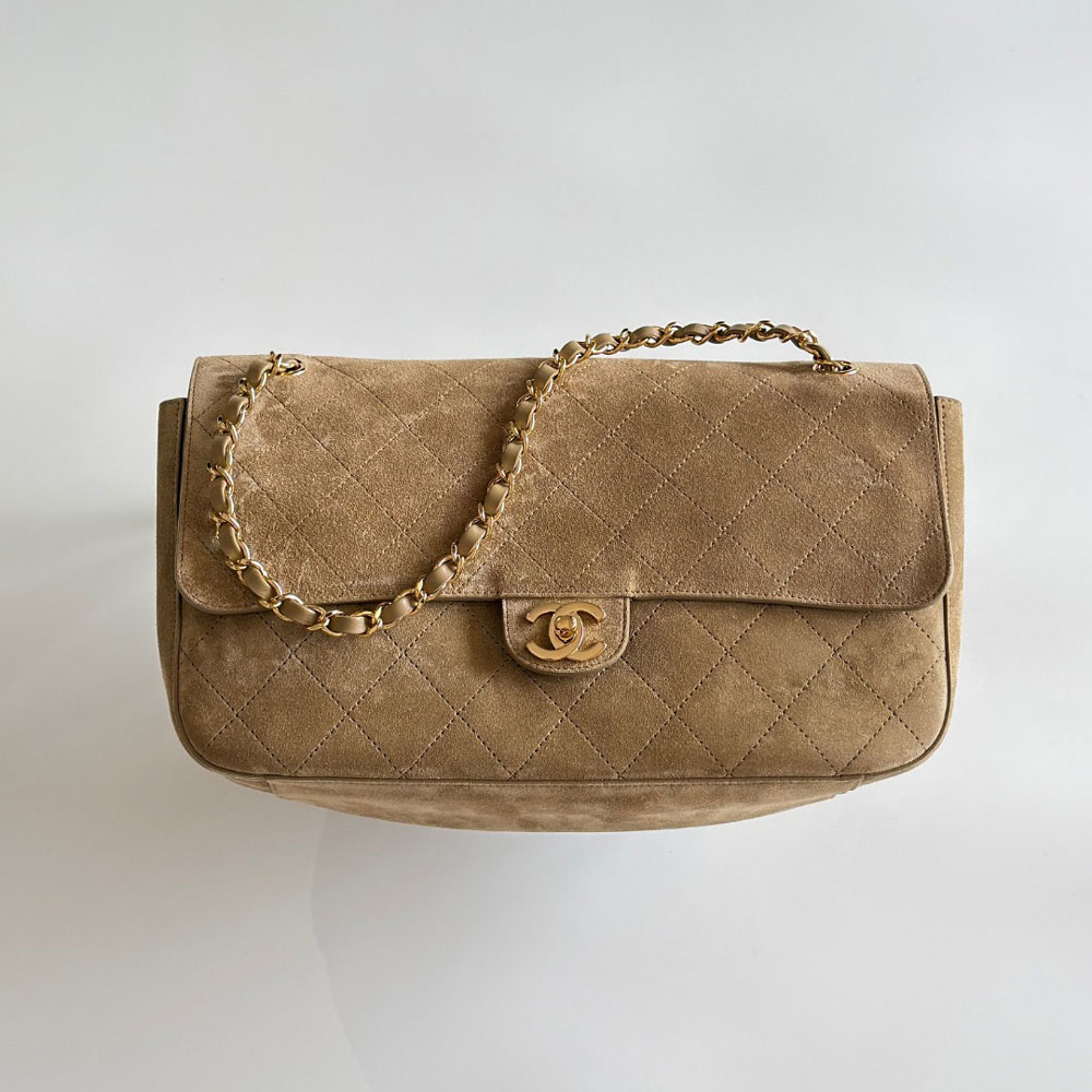 Chanel Maxi flapbag Suede calfskin gold-tone metal AS6281 B24009 U9390: Image 1