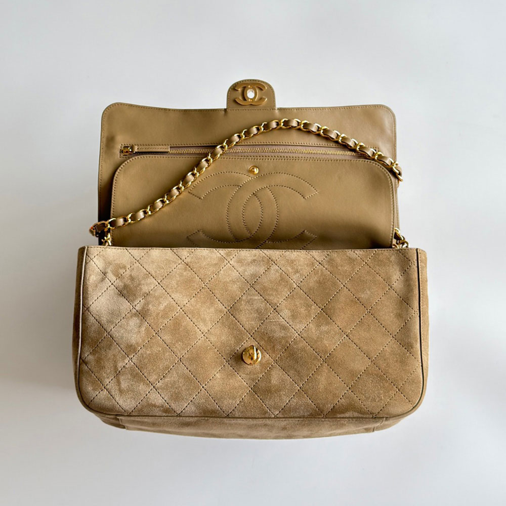 Chanel Maxi flapbag Suede calfskin gold-tone metal AS6281 B24009 U9390: Image 2