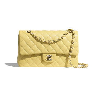 Chanel Grained Calfskin Yellow Classic bag A01112 Y33352 N6508